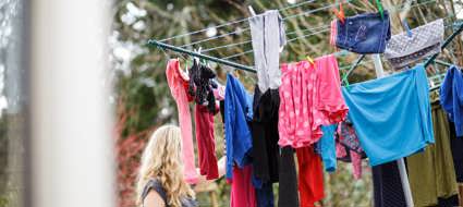 clothes on a washing line