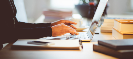 person working on a laptop