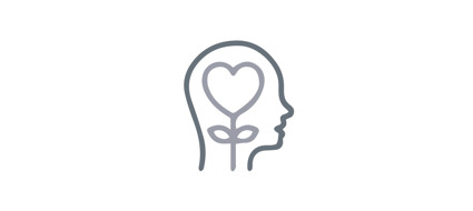 illustration of a person's head with a heart in the middle
